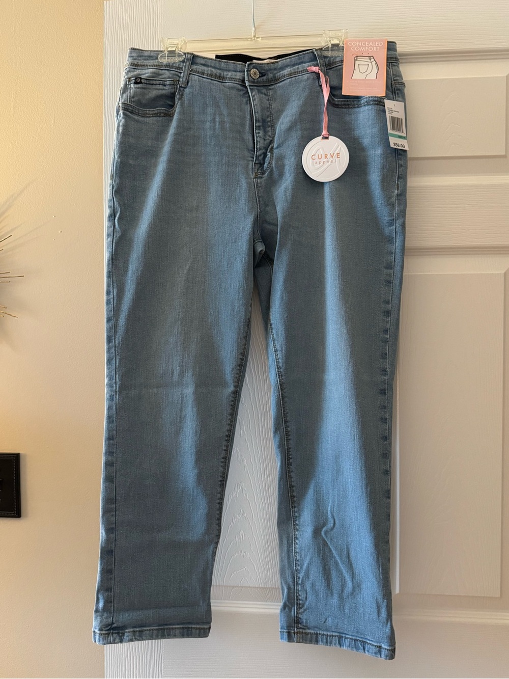 Curve Appeal Women’s Light Blue Jeans with Comfy Fit to Flatter Waist